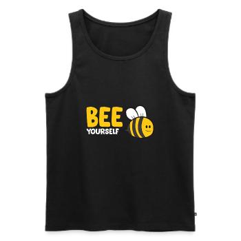 Bee Yourself Funny Bee - Men's Premium Organic Tank Top - black - Front - AI Model Male 178 light (178cm)