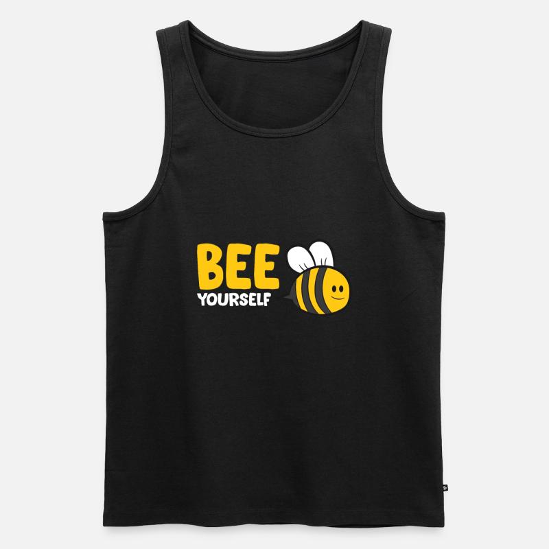 Bee Yourself Funny Bee - Männer Premium Bio Tank Top - Schwarz