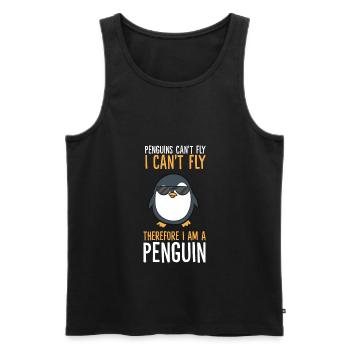 Penguins Can't Fly I Can't Fly Therefore I Am A - Men's Premium Organic Tank Top - black - Front - AI Model Male 178 light (178cm)