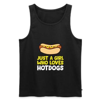 Juste une fille qui aime les hot-dogs - Débardeur bio Premium Homme - noir - Devant - AI Model Male 178 light (178cm)