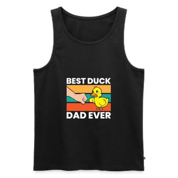 Best Duck Dad Ever - Men's Premium Organic Tank Top - black - Front - Michal (187cm)
