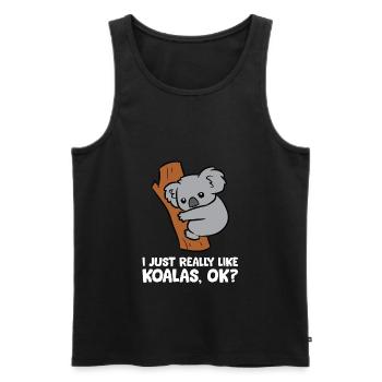 J’aime vraiment les koalas, d’accord plus drôle - Débardeur bio Premium Homme - noir - Devant - AI Model Male 178 light (178cm)