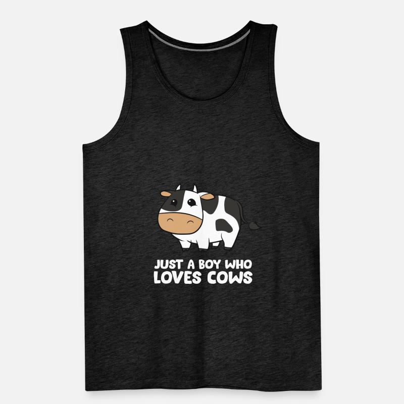 Nur ein Junge, der Kühe liebt Männer Premium Bio Tank Top