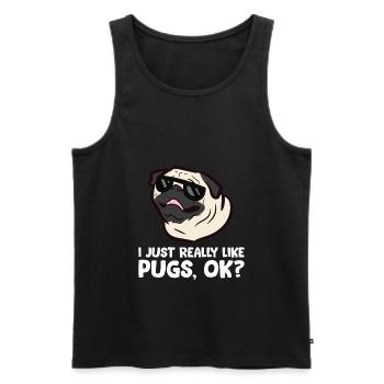 Ich mag Möpse einfach wirklich, okay lustiger Mops - Männer Premium Bio Tank Top - Schwarz - Vorne - AI Model Male 178 light (178cm)