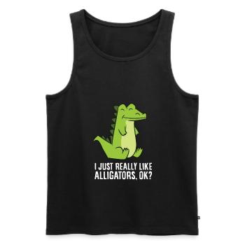 Alligator-Liebhaber Ich mag Alligatoren einfach - Männer Premium Bio Tank Top - Schwarz - Vorne - AI Model Male 178 light (178cm)