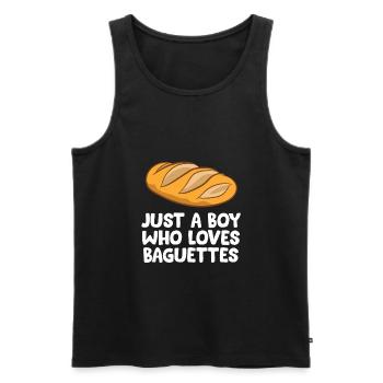 Baguette Boy Juste un garçon qui aime les baguettes - Débardeur bio Premium Homme - noir - Devant - Michal (187cm)