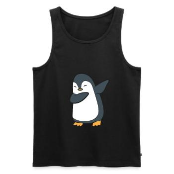 Pinguin Dabbing Lustiger Pinguin - Männer Premium Bio Tank Top - Schwarz - Vorne - AI Model Male 178 light (178cm)
