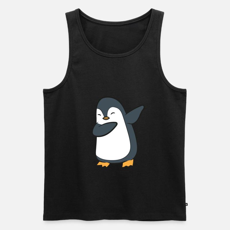 Pinguin Dabbing Lustiger Pinguin - Männer Premium Bio Tank Top - Schwarz
