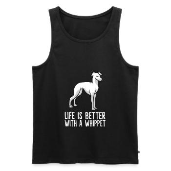 Das Leben ist besser mit Whippets - Männer Premium Bio Tank Top - Schwarz - Vorne - AI Model Male 178 light (178cm)