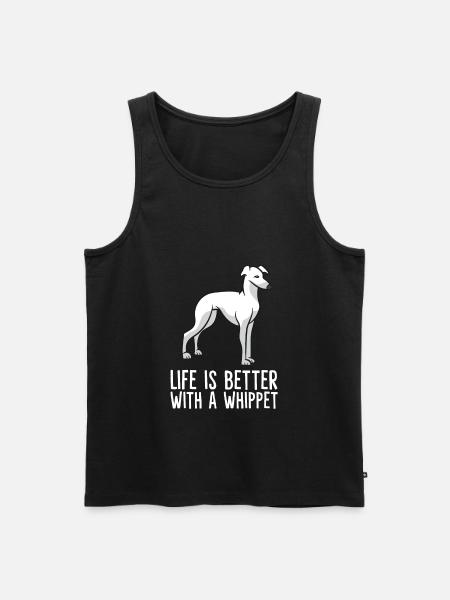 Das Leben ist besser mit Whippets - Herre Premium økologisk tanktop - sort