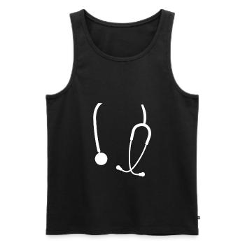 Stethoscope Nurse Doctor Funny Nurse - Men's Premium Organic Tank Top - black - Front - AI Model Male 178 light (178cm)