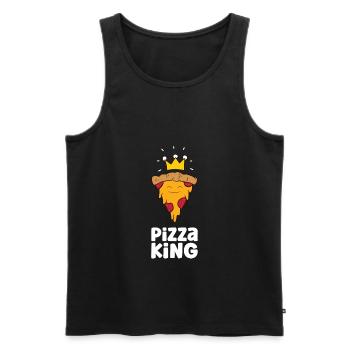 Pizza King Love Pizzas - Men's Premium Organic Tank Top - black - Front - AI Model Male 178 light (178cm)
