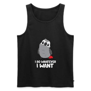 I Do Whatever I Want African Grey Parrot - Men's Premium Organic Tank Top - black - Front - AI Model Male 178 light (178cm)