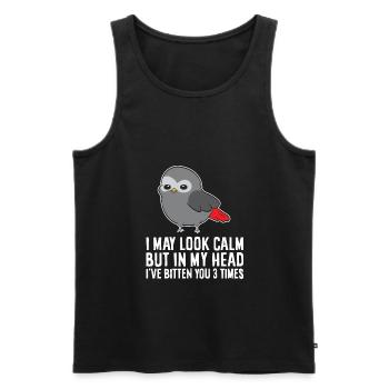 I May Look Calm But In My Head I've Bitten You 3 - Men's Premium Organic Tank Top - black - Front - AI Model Male 178 light (178cm)