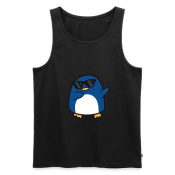 Funny Penguin Lover Dabbing Penguin - Men's Premium Organic Tank Top - black - Front - AI Model Male 178 light (178cm)