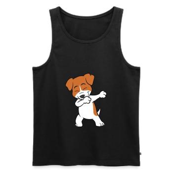 Dabbing Jack Russell Love Jack Russell - Men's Premium Organic Tank Top - black - Front - AI Model Male 178 light (178cm)