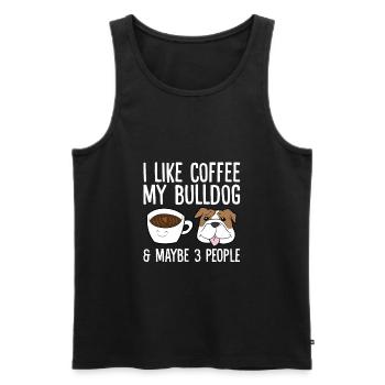 J’aime le café, mon bouledogue et peut-être 3 - Débardeur bio Premium Homme - noir - Devant - Michal (187cm)