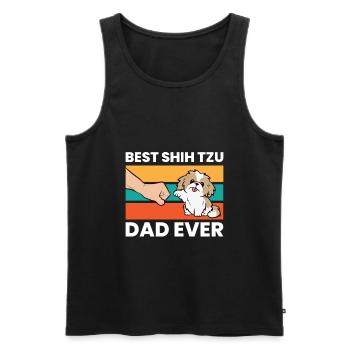 Bester Shih Tzu Papa aller Zeiten Lustiger Shih - Männer Premium Bio Tank Top - Schwarz - Vorne - Michal (187cm)