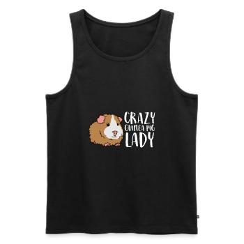Crazy Guinea Pig Lady Pet Guinea Pig - Männer Premium Bio Tank Top - Schwarz - Vorne - Michal (187cm)