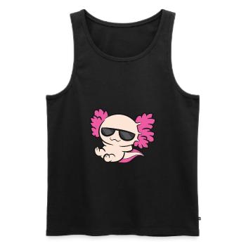 Cooler Axolotl mit Sonnenbrille Liebe Axolotl - Männer Premium Bio Tank Top - Schwarz - Vorne - AI Model Male 178 light (178cm)