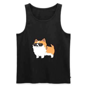 Cool Corgi Dog With Sunglasses Cool Corgi - Men's Premium Organic Tank Top - black - Front - AI Model Male 178 light (178cm)