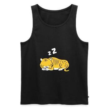 Sleeping Tiger Tiger Pajama Cute Tiger - Men's Premium Organic Tank Top - black - Front - AI Model Male 178 light (178cm)