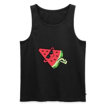 Fruit de pastèque Mignon Relaxant - Débardeur bio Premium Homme - noir - Devant - AI Model Male 178 light (178cm)