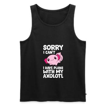 Ich kann leider nicht, ich habe Pläne mit meinem - Männer Premium Bio Tank Top - Schwarz - Vorne - Michal (187cm)
