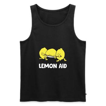 Citron Aide Drôle Limonade Drôle Citrons - Débardeur bio Premium Homme - noir - Devant - AI Model Male 178 light (178cm)