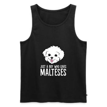 Malteser Hund Nur ein Junge, der Malteser liebt - Männer Premium Bio Tank Top - Schwarz - Vorne - Michal (187cm)