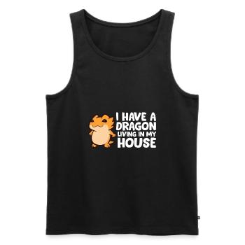 I Have A Dragon Living In My House Love Bearded - Men's Premium Organic Tank Top - black - Front - Michal (187cm)