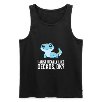 Ich mag Geckos einfach sehr, okay, lustiger Gecko - Männer Premium Bio Tank Top - Schwarz - Vorne - AI Model Male 178 light (178cm)