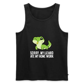 Entschuldigung, meine Eidechse hat meine - Männer Premium Bio Tank Top - Schwarz - Vorne - AI Model Male 178 light (178cm)