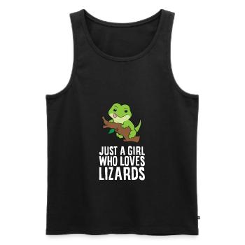 Nur ein Mädchen, das Eidechsen liebt - Männer Premium Bio Tank Top - Schwarz - Vorne - AI Model Male 178 light (178cm)