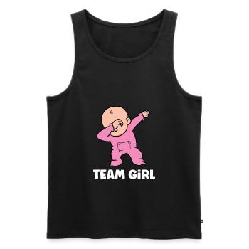 Révélation de genre Team Girl - Débardeur bio Premium Homme - noir - Devant - AI Model Male 178 light (178cm)