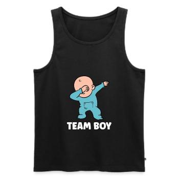 Révélation de genre Team Boy - Débardeur bio Premium Homme - noir - Devant - AI Model Male 178 light (178cm)