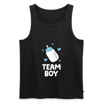 Gender Reveal Baby Shower Team Boy - Débardeur bio Premium Homme - noir - Devant - AI Model Male 178 light (178cm)