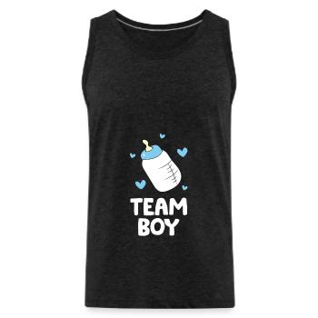 Genere Reveal Baby Shower Team Boy - Canottiera ecologica premium da uomo - antracite - Fronte - Alexander (188cm)