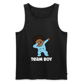 Gender Reveal Baby Shower Team Boy - Débardeur bio Premium Homme - noir - Devant - AI Model Male 178 light (178cm)