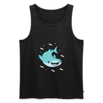 Funny Whale Shark Lover Whale Shark With School - Men's Premium Organic Tank Top - black - Front - Michal (187cm)