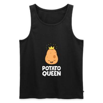 Funny Potato Lover Potato Queen - Men's Premium Organic Tank Top - black - Front - Michal (187cm)