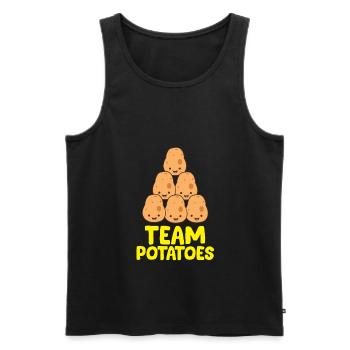 Drôles d’amateurs de pommes de terre équipe pommes de terre - Débardeur bio Premium Homme - noir - Devant - Michal (187cm)
