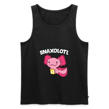 Axolotl Lover Snaxolotl Kawaii Axolotl Essen - Männer Premium Bio Tank Top - Schwarz - Vorne - AI Model Male 178 light (178cm)