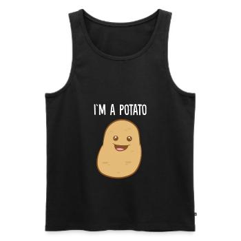 Je suis une pomme de terre - Débardeur bio Premium Homme - noir - Devant - AI Model Male 178 light (178cm)
