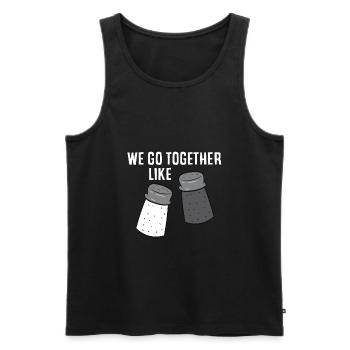 Wir passen zusammen wie Pfeffer und Salz - Männer Premium Bio Tank Top - Schwarz - Vorne - AI Model Male 178 light (178cm)