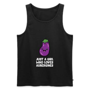 Juste une fille qui aime les aubergines - Débardeur bio Premium Homme - noir - Devant - Michal (187cm)