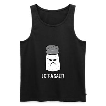 Extra Salty Gamer Lustiges Salziges Spielen - Männer Premium Bio Tank Top - Schwarz - Vorne - AI Model Male 178 light (178cm)