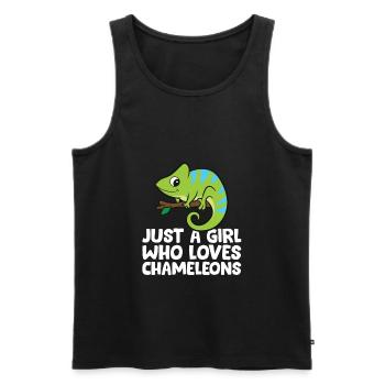 Just a Girl Who Loves Chameleons - Men's Premium Organic Tank Top - black - Front - AI Model Male 178 light (178cm)