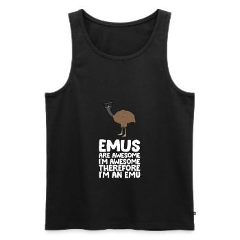 Les Emus sont fantastiques. Je suis fantastique, alors - Débardeur bio Premium Homme - noir - Devant - AI Model Male 178 light (178cm)