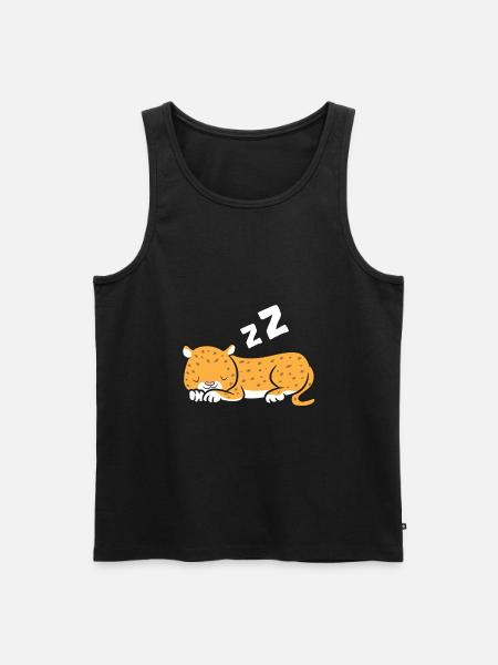 Śpiący Jaguar Lazy Jaguar Piżama - Ekologiczny tank top męski Premium - czarny